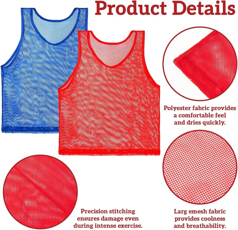 Rainflow Pinnies Soccer Pennies - Set of 6 Team Practice Jersey for Youth Teen Adult,Pennies for Sports,Scrimmage Vest - Image 3